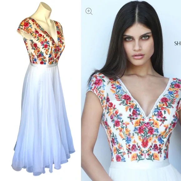 Sherri Hill 51112 Prom Dress Lace Up Back Embroidered